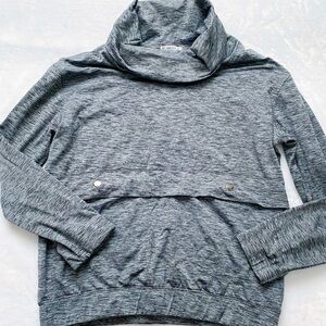 Gray Fitness Cowl Neck Pullover